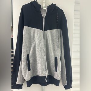 Black and Gray 2 pc Zip-Up Hoodie men’s large NWOT